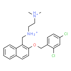 ChemSpider 2D Image | N'-({2-[(2,4-Dichlorobenzyl)oxy]-1-naphthyl}methyl)-N,N-dimethyl-1,2-ethanediaminium | C22H26Cl2N2O