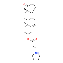 ChemSpider 2D Image | (8xi,9xi,10alpha,14xi)-17-Oxo-3-{[3-(1-pyrrolidiniumyl)propanoyl]oxy}androst-5-ene | C26H40NO3