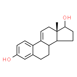 ChemSpider 2D Image | (8xi,14xi)-Estra-1(10),2,4,9(11)-tetraene-3,17-diol | C18H22O2