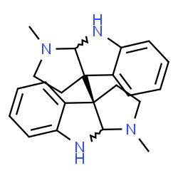 ChemSpider 2D Image | (3aR,3a'S)-1,1'-Dimethyl-2,2',3,3',8,8',8a,8a'-octahydro-1H,1'H-3a,3a'-bipyrrolo[2,3-b]indole | C22H26N4