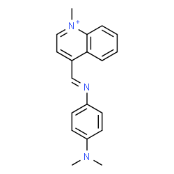 ChemSpider 2D Image | 4-[(E)-{[4-(Dimethylamino)phenyl]imino}methyl]-1-methylquinolinium | C19H20N3