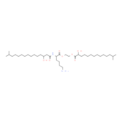 ChemSpider 2D Image | 2-{[N~2~-(3-Hydroxy-14-methylpentadecanoyl)lysyl]oxy}ethyl 2-hydroxy-13-methyltetradecanoate | C39H76N2O7