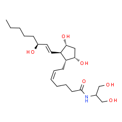 ChemSpider 2D Image | (5Z,9alpha,11alpha,13E,15S)-N-(1,3-Dihydroxy-2-propanyl)-9,11,15-trihydroxyprosta-5,13-dien-1-amide | C23H41NO6