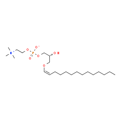 ChemSpider 2D Image | (2R)-2-Hydroxy-3-[(1Z)-1-tetradecen-1-yloxy]propyl 2-(trimethylammonio)ethyl phosphate | C22H46NO6P