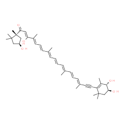 ChemSpider 2D Image | (3S,3'S,4S,5'R)-3,3',4,8'-Tetrahydroxy-7,8-didehydro-beta,kappa-caroten-6'-one | C40H54O5