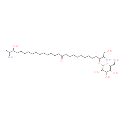 ChemSpider 2D Image | (2S,3R,26R,27R)-2,27-Diamino-1,26-dihydroxy-13-oxo-3-octacosanyl (4xi)-D-lyxo-hexopyranoside | C34H68N2O9