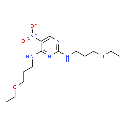 ChemSpider 2D Image | N,N'-Bis(3-ethoxypropyl)-5-nitro-2,4-pyrimidinediamine | C14H25N5O4