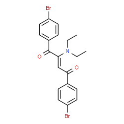 ChemSpider 2D Image | (2Z)-1,4-Bis(4-bromophenyl)-2-(diethylamino)-2-butene-1,4-dione | C20H19Br2NO2