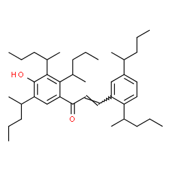 ChemSpider 2D Image | (2E)-3-[2,5-Di(2-pentanyl)phenyl]-1-[4-hydroxy-2,3,5-tri(2-pentanyl)phenyl]-2-propen-1-one | C40H62O2