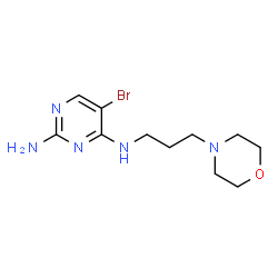 ChemSpider 2D Image | 5-Bromo-N~4~-[3-(4-morpholinyl)propyl]-2,4-pyrimidinediamine | C11H18BrN5O