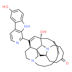 ChemSpider 2D Image | (1R,2R,4S,12R,13S,16Z)-13-Hydroxy-25-(6-hydroxy-9H-beta-carbolin-1-yl)-11,22-diazapentacyclo[11.11.2.1~2,22~.0~2,12~.0~4,11~]heptacosa-16,25-dien-7-one | C36H44N4O3