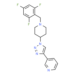 ChemSpider 2D Image | 3-{1-[1-(2,4,6-Trifluorobenzyl)-4-piperidinyl]-1H-1,2,3-triazol-4-yl}pyridine | C19H18F3N5