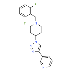 ChemSpider 2D Image | 3-{1-[1-(2,6-Difluorobenzyl)-4-piperidinyl]-1H-1,2,3-triazol-4-yl}pyridine | C19H19F2N5