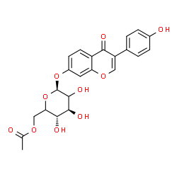 ChemSpider 2D Image | 3-(4-Hydroxyphenyl)-4-oxo-4H-chromen-7-yl 6-O-acetyl-beta-D-threo-hexopyranoside | C23H22O10