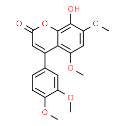 ChemSpider 2D Image | 4-(3,4-Dimethoxyphenyl)-8-hydroxy-5,7-dimethoxy-2H-chromen-2-one | C19H18O7