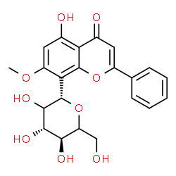 ChemSpider 2D Image | (1S)-1,5-Anhydro-1-(5-hydroxy-7-methoxy-4-oxo-2-phenyl-4H-chromen-8-yl)-D-threo-hexitol | C22H22O9