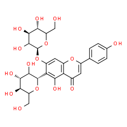 ChemSpider 2D Image | (1S)-1,5-Anhydro-1-[7-(beta-D-threo-hexopyranosyloxy)-5-hydroxy-2-(4-hydroxyphenyl)-4-oxo-4H-chromen-6-yl]-D-threo-hexitol | C27H30O15