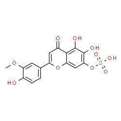 ChemSpider 2D Image | 5,6-Dihydroxy-2-(4-hydroxy-3-methoxyphenyl)-4-oxo-4H-chromen-7-yl hydrogen sulfate | C16H12O10S