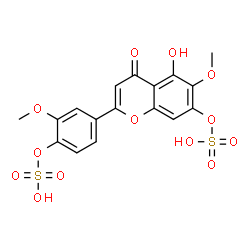 ChemSpider 2D Image | 5-Hydroxy-6-methoxy-2-[3-methoxy-4-(sulfooxy)phenyl]-4-oxo-4H-chromen-7-yl hydrogen sulfate | C17H14O13S2