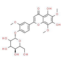ChemSpider 2D Image | 4-(5,7-Dihydroxy-6,8-dimethoxy-4-oxo-4H-chromen-2-yl)-2-methoxyphenyl beta-D-glycero-hexopyranoside | C24H26O13