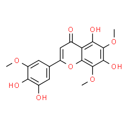 ChemSpider 2D Image | 2-(3,4-Dihydroxy-5-methoxyphenyl)-5,7-dihydroxy-6,8-dimethoxy-4H-chromen-4-one | C18H16O9