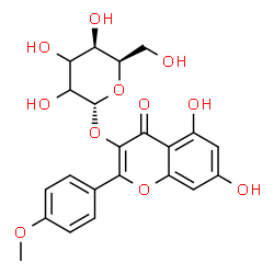 ChemSpider 2D Image | 5,7-Dihydroxy-2-(4-methoxyphenyl)-4-oxo-4H-chromen-3-yl alpha-D-threo-hexopyranoside | C22H22O11