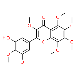 ChemSpider 2D Image | 2-(3,5-Dihydroxy-4-methoxyphenyl)-3,5,6,7,8-pentamethoxy-4H-chromen-4-one | C21H22O10