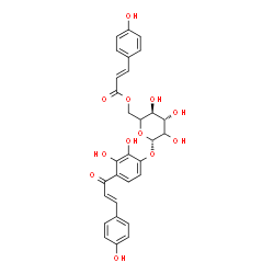 ChemSpider 2D Image | 2,3-Dihydroxy-4-[(2E)-3-(4-hydroxyphenyl)-2-propenoyl]phenyl 6-O-[(2E)-3-(4-hydroxyphenyl)-2-propenoyl]-beta-D-threo-hexopyranoside | C30H28O12