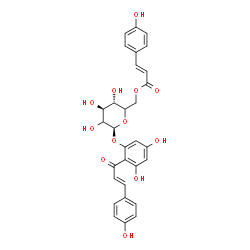 ChemSpider 2D Image | 3,5-Dihydroxy-2-[(2E)-3-(4-hydroxyphenyl)-2-propenoyl]phenyl 6-O-[(2E)-3-(4-hydroxyphenyl)-2-propenoyl]-beta-D-threo-hexopyranoside | C30H28O12