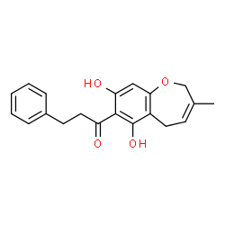 ChemSpider 2D Image | 1-(6,8-Dihydroxy-3-methyl-2,5-dihydro-1-benzoxepin-7-yl)-3-phenyl-1-propanone | C20H20O4
