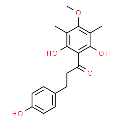 ChemSpider 2D Image | 1-(2,6-Dihydroxy-4-methoxy-3,5-dimethylphenyl)-3-(4-hydroxyphenyl)-1-propanone | C18H20O5