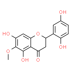 ChemSpider 2D Image | 2-(2,5-Dihydroxyphenyl)-5,7-dihydroxy-6-methoxy-2,3-dihydro-4H-chromen-4-one | C16H14O7