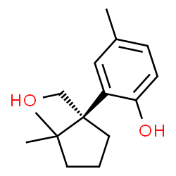 ChemSpider 2D Image | 2-[(1R)-1-(Hydroxymethyl)-2,2-dimethylcyclopentyl]-4-methylphenol | C15H22O2