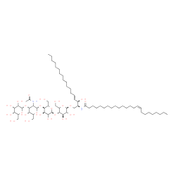 ChemSpider 2D Image | (15Z)-N-[(2S,3R,4E)-1-{[alpha-L-erythro-Hexopyranosyl-(1->3)-2-acetamido-2-deoxy-alpha-L-erythro-hexopyranosyl-(1->4)-alpha-L-erythro-hexopyranosyl-(1->4)-beta-D-threo-hexopyranosyl]oxy}-3-hydroxy-4-o
ctadecen-2-yl]-15-tetracosenamide | C68H124N2O23