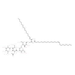 ChemSpider 2D Image | (15Z)-N-[(2S,3R,4E)-1-{[alpha-L-erythro-Hexopyranosyl-(1->4)-2-acetamido-2-deoxy-alpha-L-erythro-hexopyranosyl-(1->3)-alpha-L-erythro-hexopyranosyl-(1->4)-beta-D-threo-hexopyranosyl]oxy}-3-hydroxy-4-o
ctadecen-2-yl]-15-tetracosenamide | C68H124N2O23