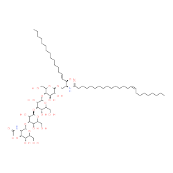 ChemSpider 2D Image | (15Z)-N-[(2S,3R,4E)-1-{[2-Acetamido-2-deoxy-alpha-L-erythro-hexopyranosyl-(1->3)-beta-L-erythro-hexopyranosyl-(1->3)-alpha-L-erythro-hexopyranosyl-(1->4)-beta-D-threo-hexopyranosyl]oxy}-3-hydroxy-4-oc
tadecen-2-yl]-15-tetracosenamide | C68H124N2O23