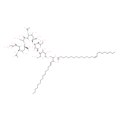 ChemSpider 2D Image | (2S,3R,4E)-3-Hydroxy-2-[(15Z)-15-tetracosenoylamino]-4-octadecen-1-yl (4xi)-5-acetamido-6-[(1S,2R)-2-({(4xi)-5-acetamido-3,5-dideoxy-6-[(1R,2R)-1,2,3-trihydroxypropyl]-beta-L-glycero-hex-2-ulopyranono
syl}oxy)-1,3-dihydroxypropyl]-3,5-dideoxy-beta-L-glycero-hex-2-ulopyranonosyl-(2->3)-alpha-L-erythro-hexopyranosyl-(1->4)-beta-D-threo-hexopyranoside | C76H135N3O29