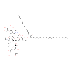 ChemSpider 2D Image | (2S,3R,4E)-2-(Docosanoylamino)-3-hydroxy-4-octadecen-1-yl (4xi)-5-acetamido-6-[(1S,2R)-2-({(4xi)-5-acetamido-3,5-dideoxy-6-[(1R,2R)-1,2,3-trihydroxypropyl]-beta-L-glycero-hex-2-ulopyranonosyl}oxy)-1,3
-dihydroxypropyl]-3,5-dideoxy-beta-L-glycero-hex-2-ulopyranonosyl-(2->3)-[alpha-L-erythro-hexopyranosyl-(1->3)-2-acetamido-2-deoxy-alpha-L-erythro-hexopyranosyl-(1->4)]-alpha-L-erythro-hexopyranosyl-(
1->4)-beta-D-threo-hexopyranoside | C88H156N4O39