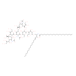 ChemSpider 2D Image | (2S,3R,4E)-2-(Docosanoylamino)-3-hydroxy-4-octadecen-1-yl (4xi)-5-acetamido-3,5-dideoxy-6-[(1R,2R)-1,2,3-trihydroxypropyl]-beta-L-glycero-hex-2-ulopyranonosyl-(2->6)-[(4xi)-5-acetamido-3,5-dideoxy-6-[
(1R,2R)-1,2,3-trihydroxypropyl]-beta-L-glycero-hex-2-ulopyranonosyl-(2->3)-alpha-L-erythro-hexopyranosyl-(1->3)]-2-acetamido-2-deoxy-alpha-L-erythro-hexopyranosyl-(1->4)-alpha-L-erythro-hexopyranosyl-
(1->4)-beta-D-threo-hexopyranoside | C88H156N4O39