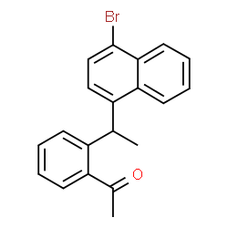 ChemSpider 2D Image | 1-{2-[1-(4-Bromo-1-naphthyl)ethyl]phenyl}ethanone | C20H17BrO