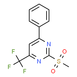 ChemSpider 2D Image | 2-(Methylsulfonyl)-4-phenyl-6-(trifluoromethyl)pyrimidine | C12H9F3N2O2S