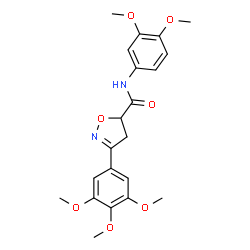 ChemSpider 2D Image | N-(3,4-Dimethoxyphenyl)-3-(3,4,5-trimethoxyphenyl)-4,5-dihydro-1,2-oxazole-5-carboxamide | C21H24N2O7