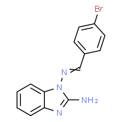 ChemSpider 2D Image | 1-[(4-Bromobenzylidene)amino]-1H-benzimidazol-2-amine | C14H11BrN4