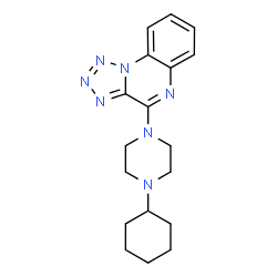 ChemSpider 2D Image | 4-(4-Cyclohexyl-1-piperazinyl)tetrazolo[1,5-a]quinoxaline | C18H23N7