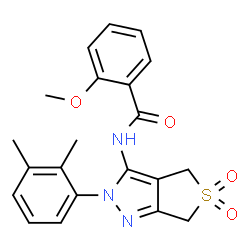 ChemSpider 2D Image | N-[2-(2,3-dimethylphenyl)-5,5-dioxo-4,6-dihydrothieno[3,4-c]pyrazol-3-yl]-2-methoxybenzamide | C21H21N3O4S