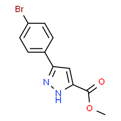 ChemSpider 2D Image | Methyl 3-(4-bromophenyl)-1H-pyrazole-5-carboxylate | C11H9BrN2O2
