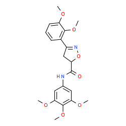 ChemSpider 2D Image | 3-(2,3-Dimethoxyphenyl)-N-(3,4,5-trimethoxyphenyl)-4,5-dihydro-1,2-oxazole-5-carboxamide | C21H24N2O7