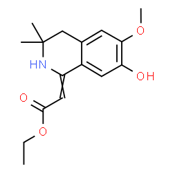 ChemSpider 2D Image | Ethyl (7-hydroxy-6-methoxy-3,3-dimethyl-3,4-dihydro-1(2H)-isoquinolinylidene)acetate | C16H21NO4