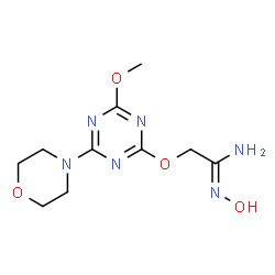 ChemSpider 2D Image | Acetamidine, N-hydroxy-2-(4-methoxy-6-morpholin-4-yl-[1,3,5]triazin-2-yloxy)- | C10H16N6O4