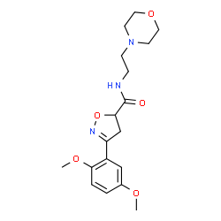 ChemSpider 2D Image | 3-(2,5-Dimethoxyphenyl)-N-[2-(4-morpholinyl)ethyl]-4,5-dihydro-1,2-oxazole-5-carboxamide | C18H25N3O5
